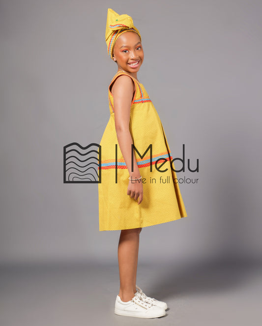 Kiddies Lerato Yele Dress in Yellow Print
