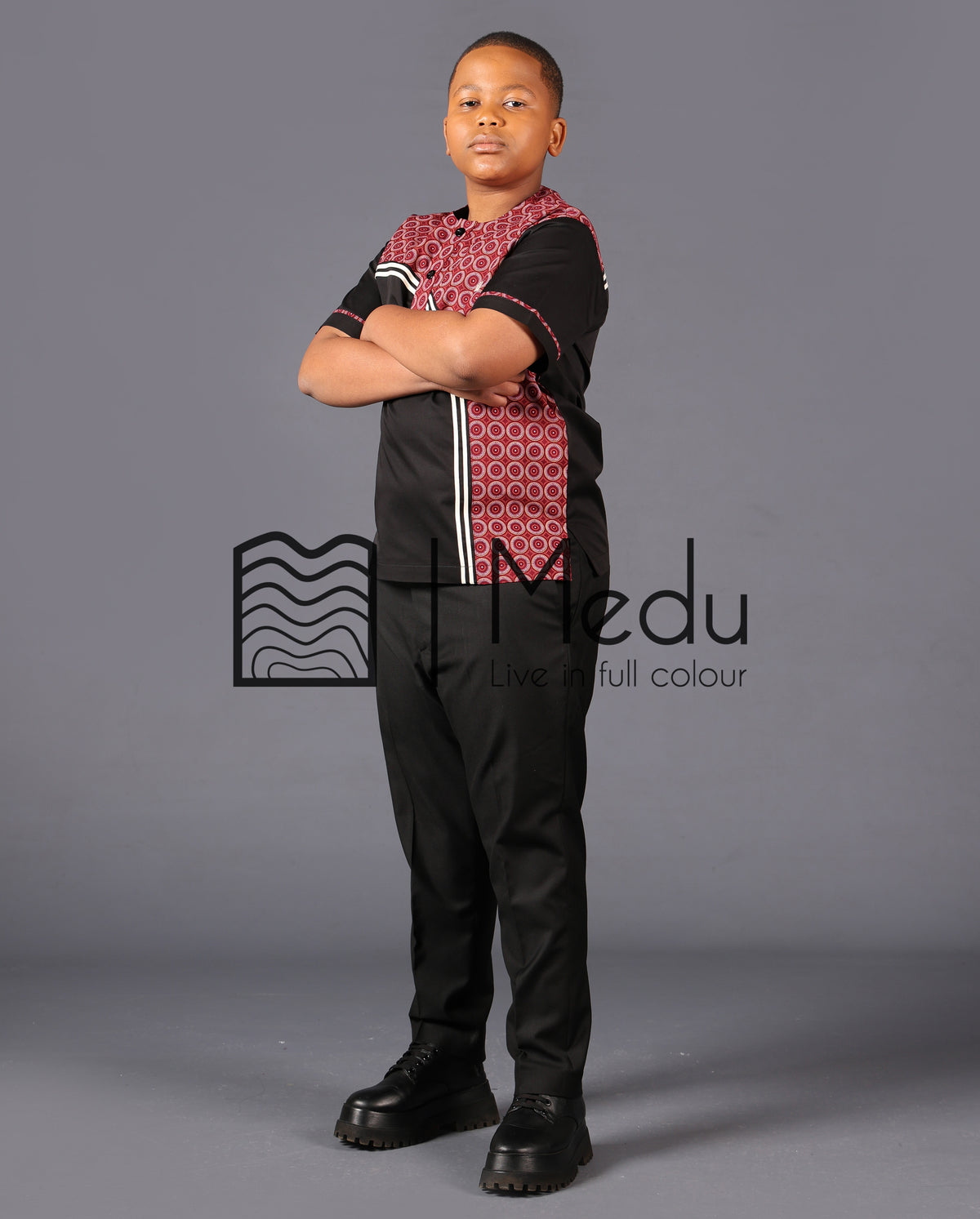 Kiddies Leano Shirt in Boledi Maroon