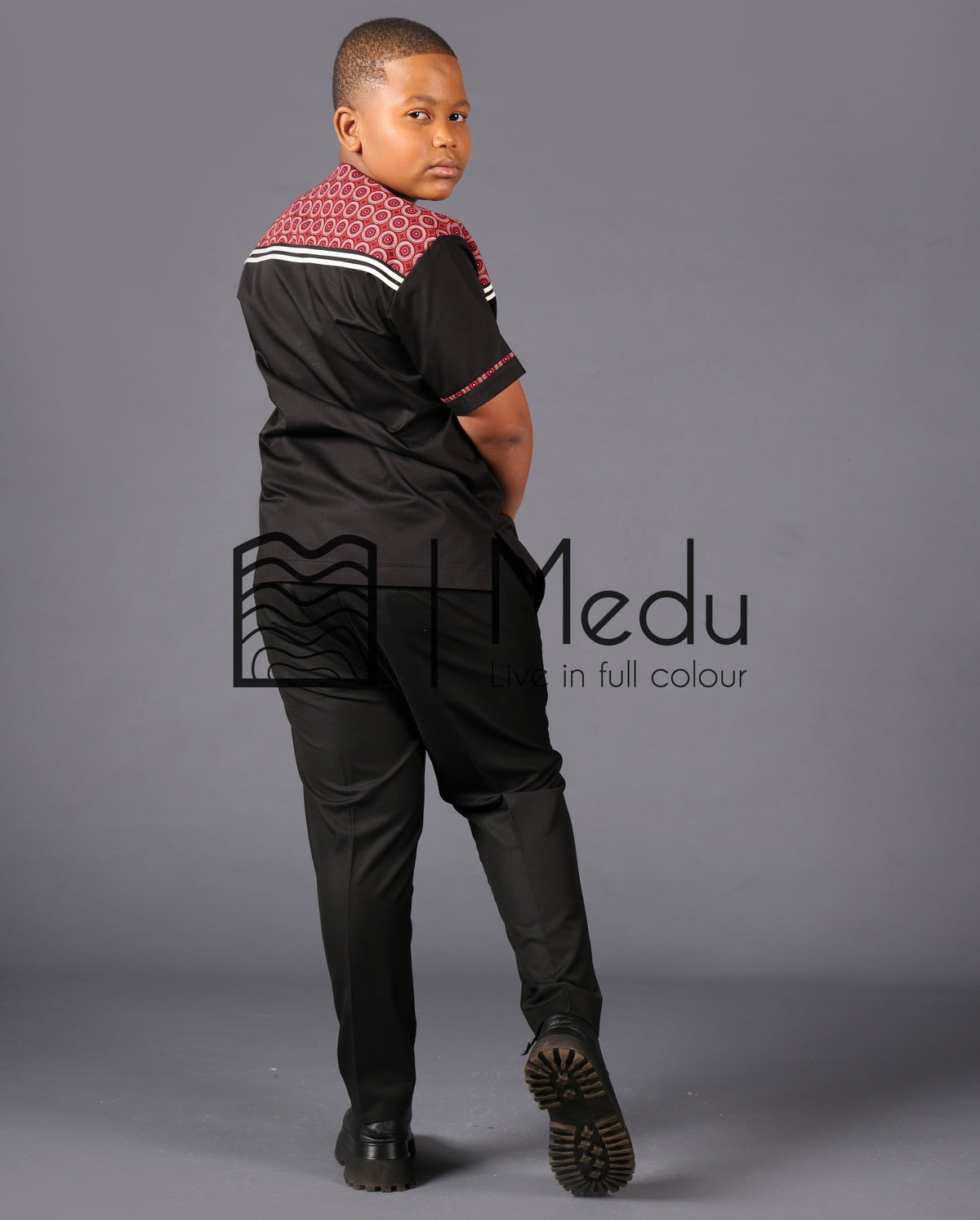 Kiddies Leano Shirt in Boledi Maroon