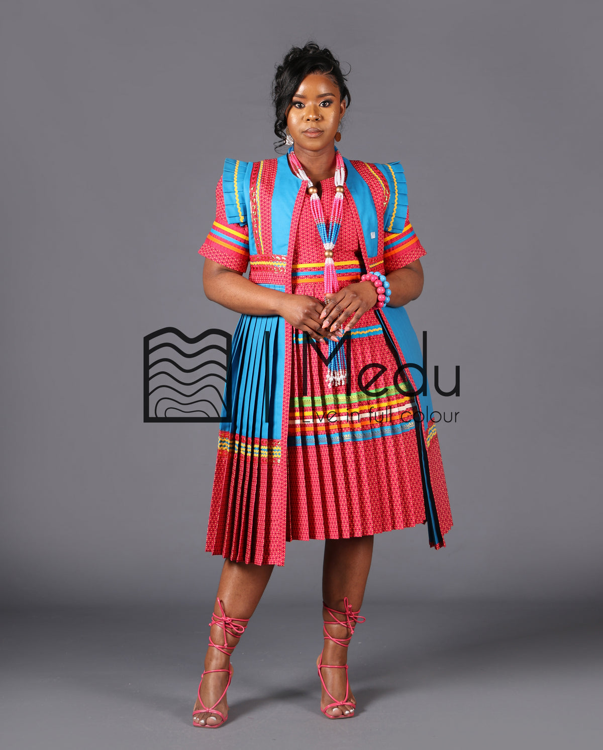 Manoko Bespoke Set in Pink and Turquoise