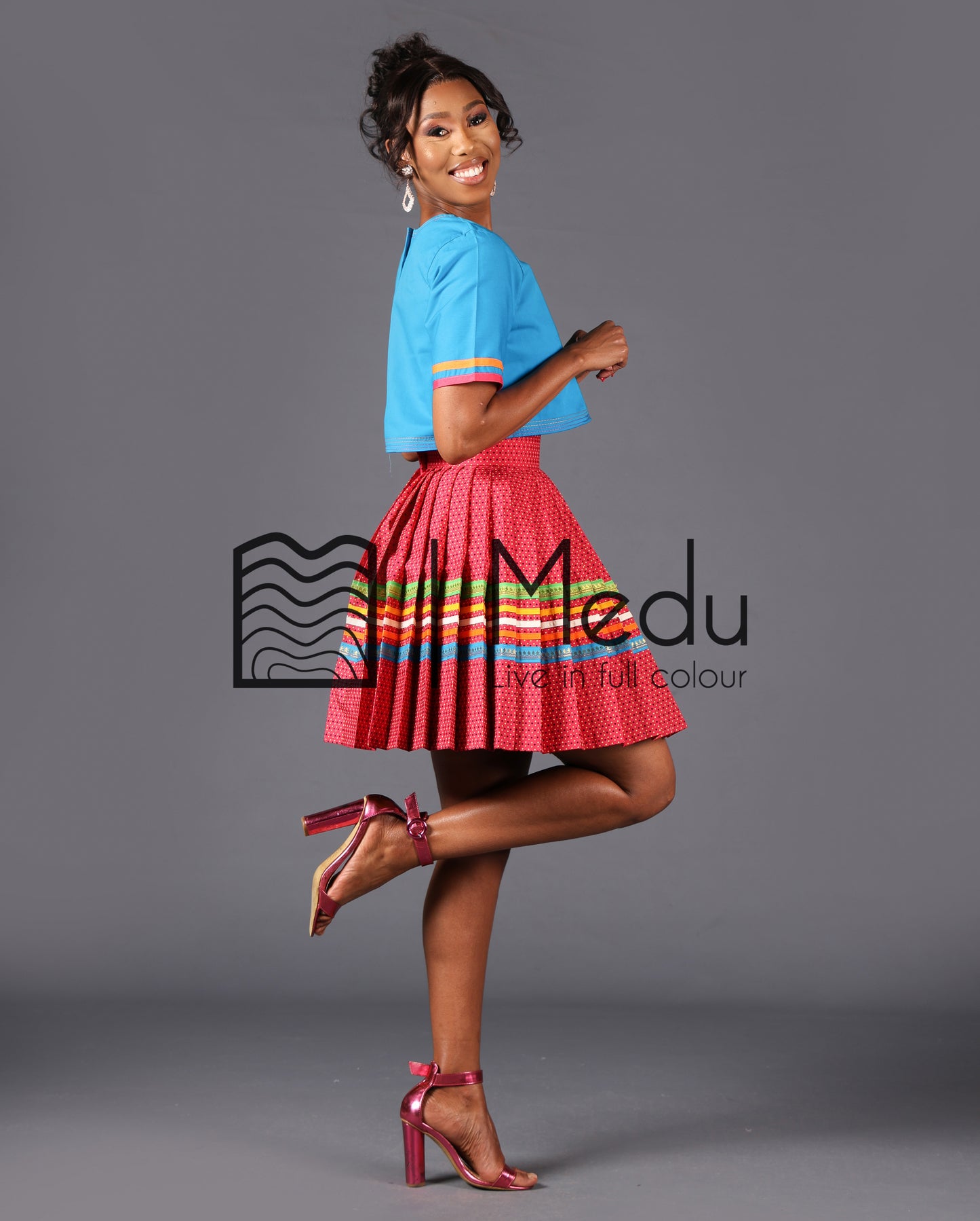 Makgabo Mini Set in Pink and Turquoise