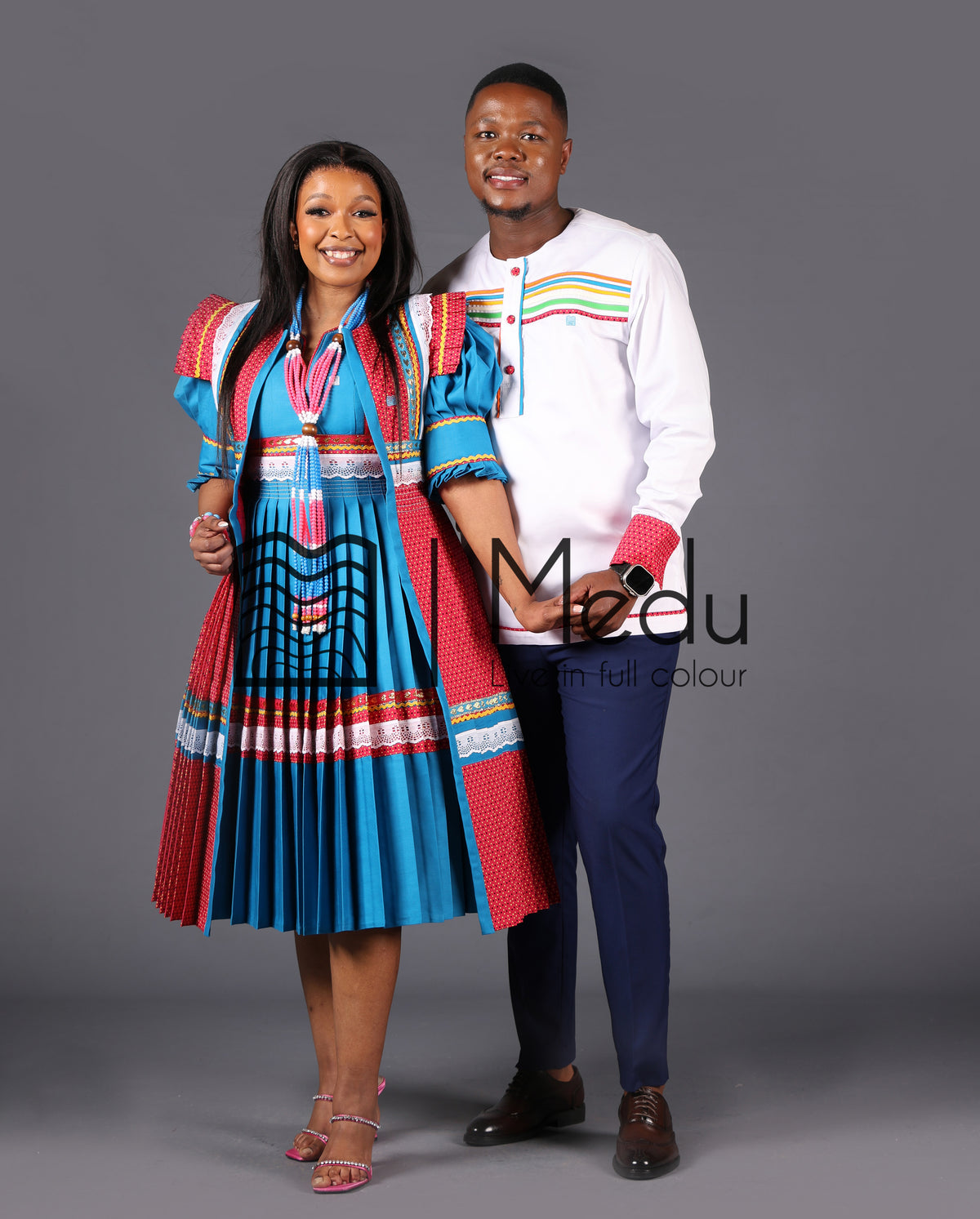 His & Hers: Mogoshadi Bridal Set Pink and Turquoise