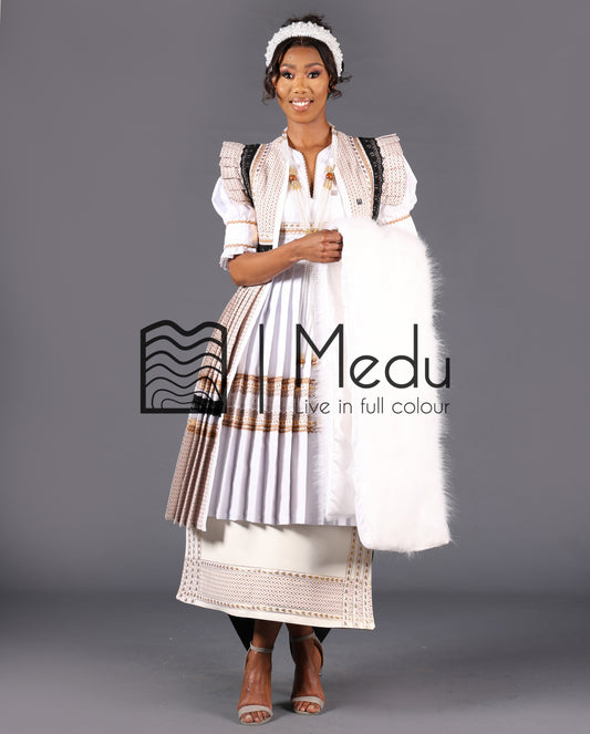 Luxe Fur Shawl in White