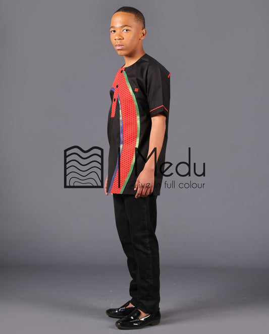 Kiddies Leano Shirt in Black and Red
