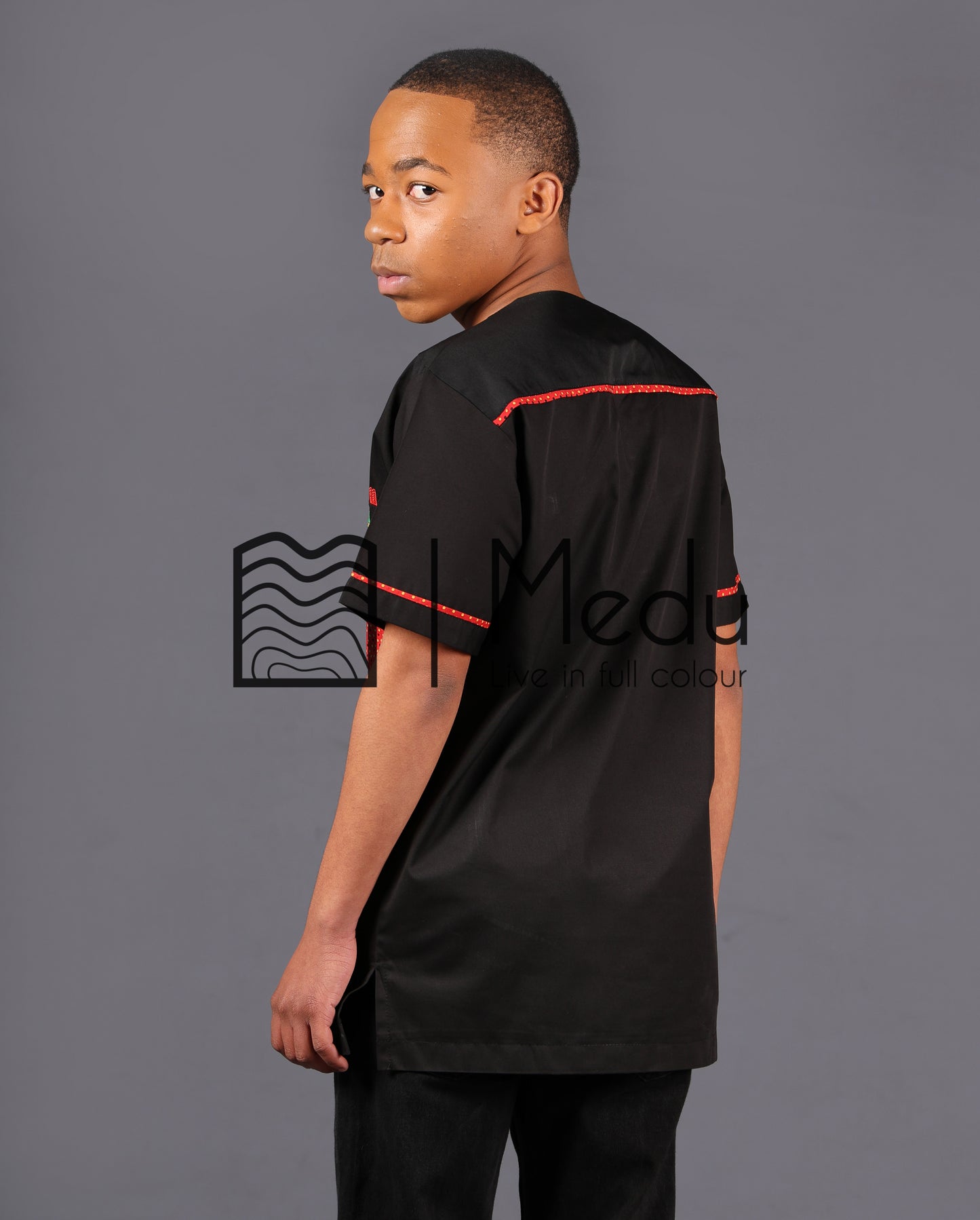 Kiddies Leano Shirt in Black and Red