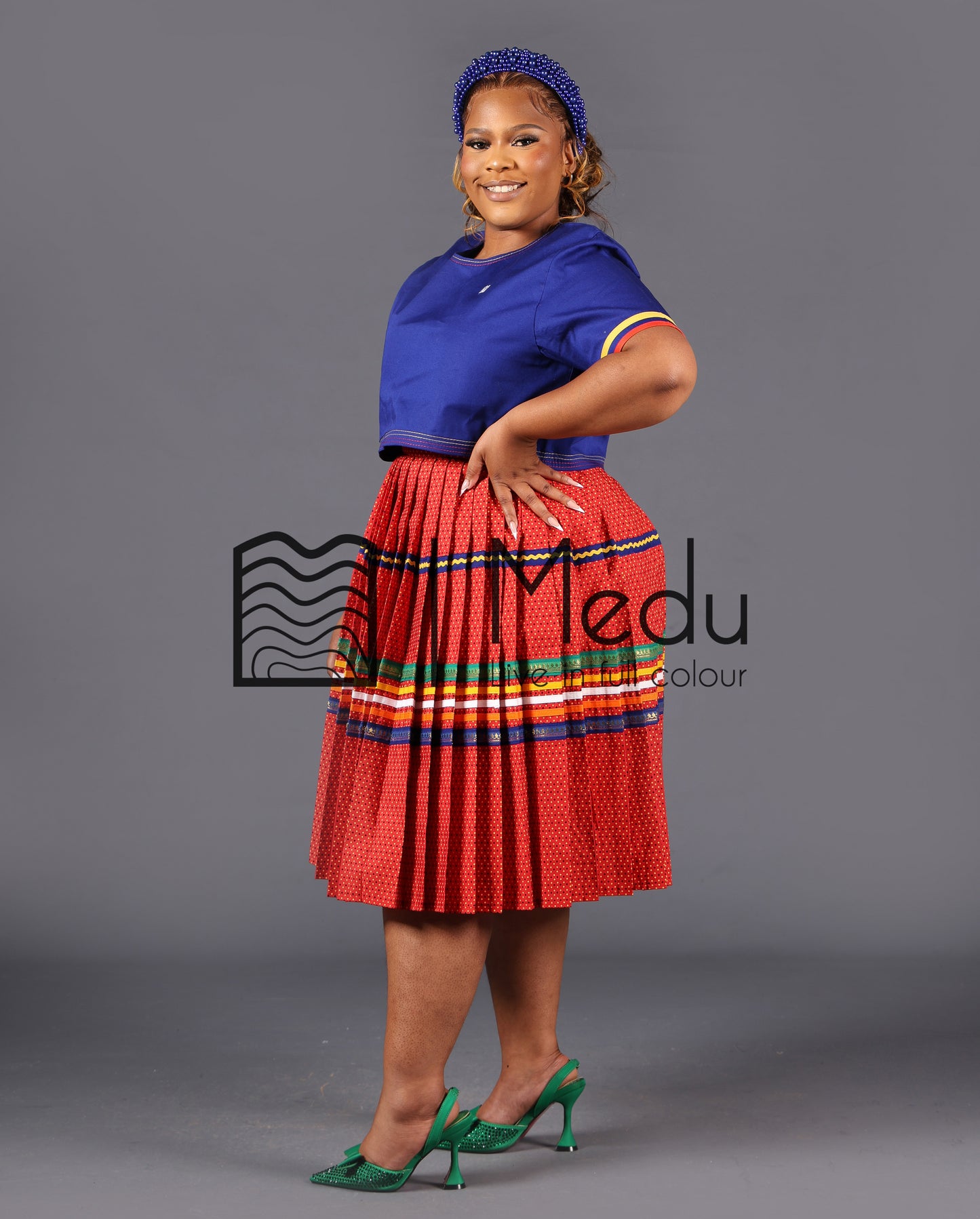 Makgabo Midi Set Royal and Red