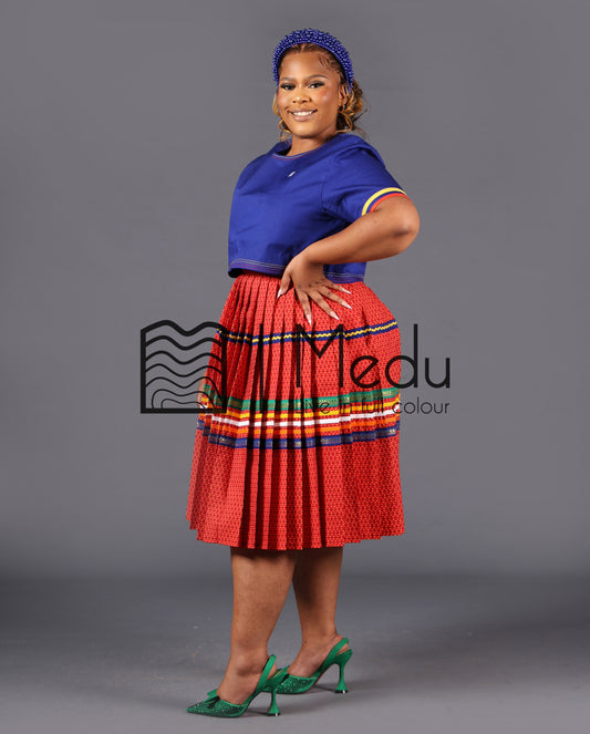 Makgabo Midi Set Royal and Red