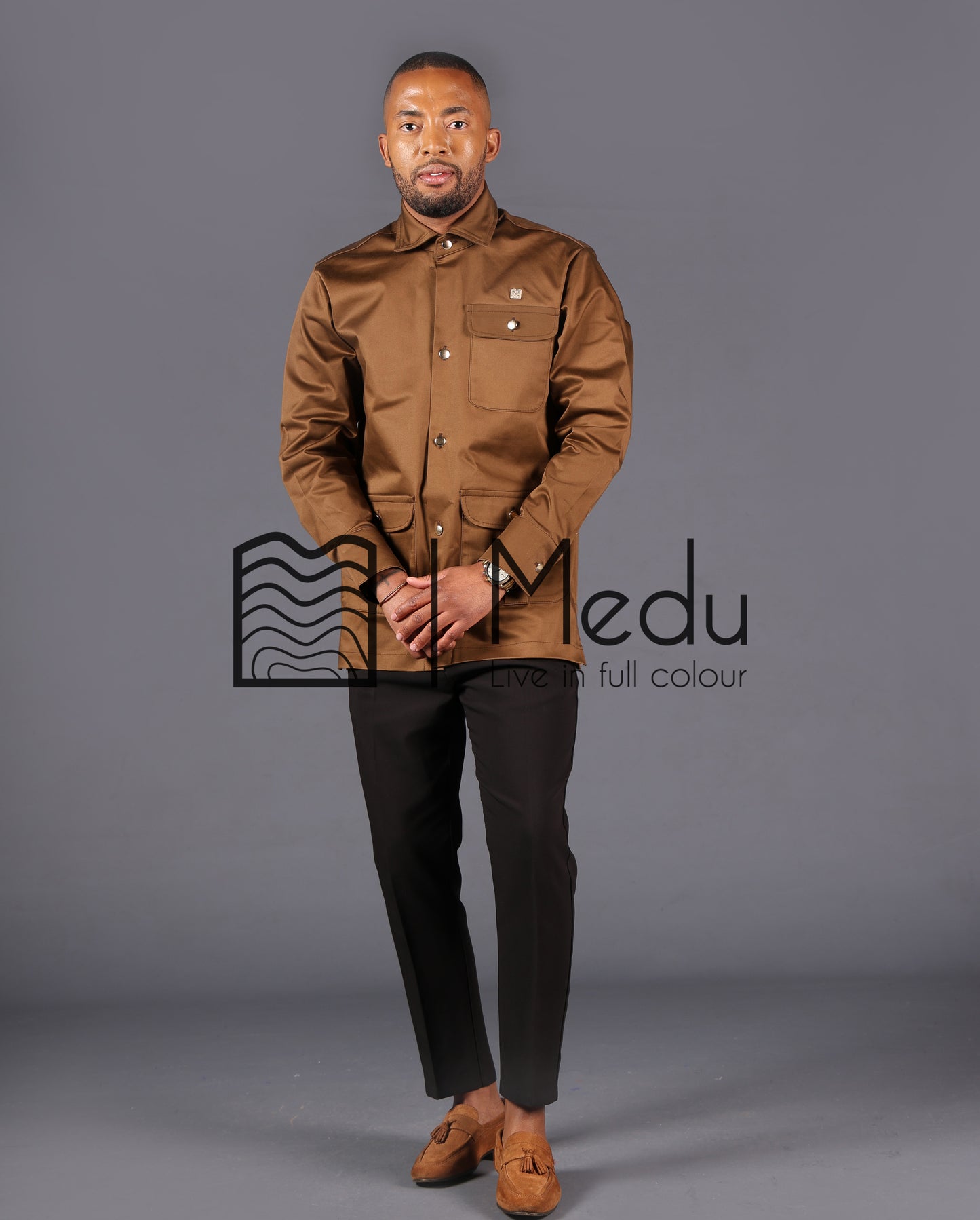 His & Hers: Mogoshadi Bridal Set in White and Khaki