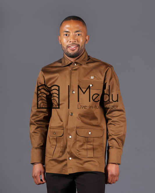 Kwena Luxe Safari Shirt in Brown