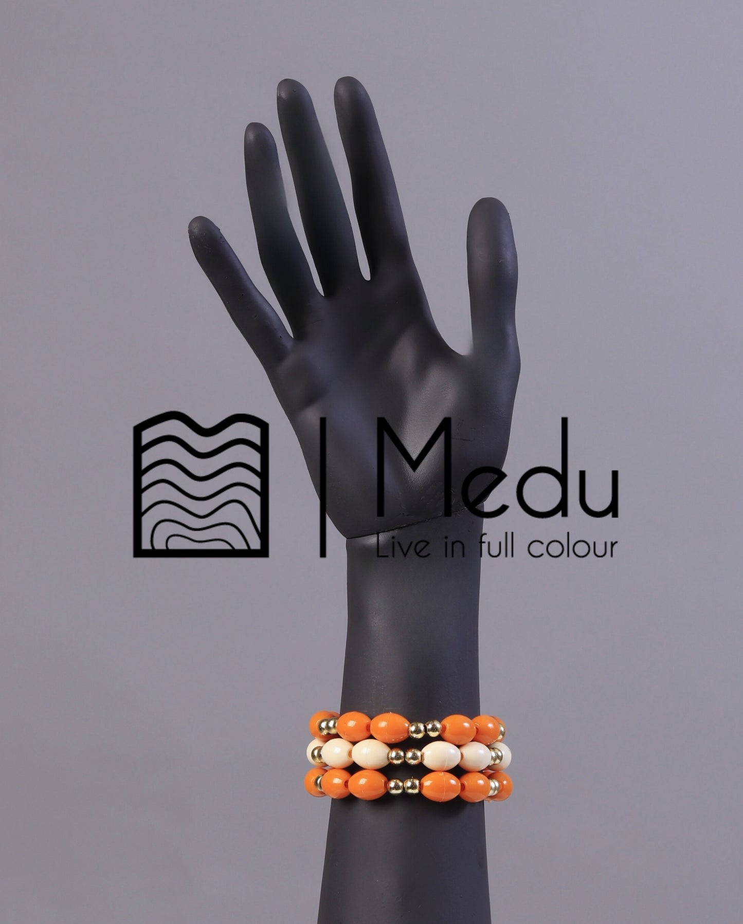 Single Line Beaded Bracelets Orange