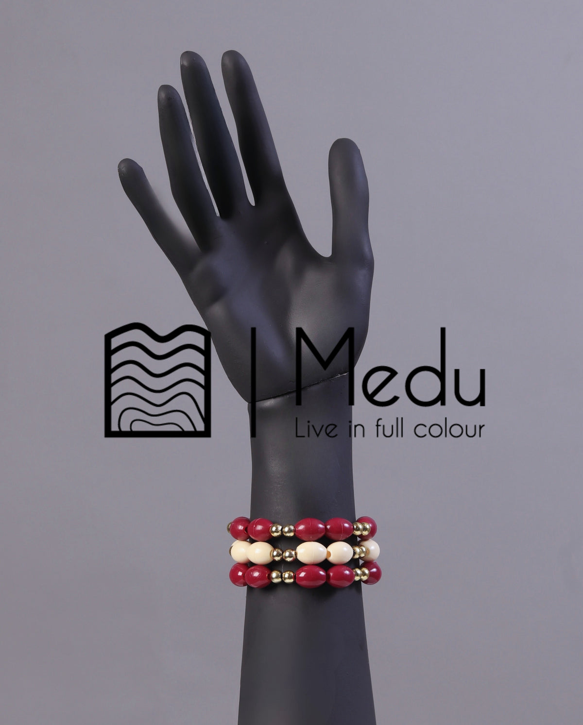 Single Line Beaded Bracelets Maroon
