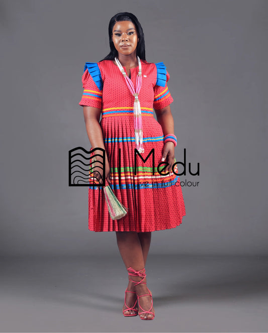 Manoko Pleated Dress in Pink