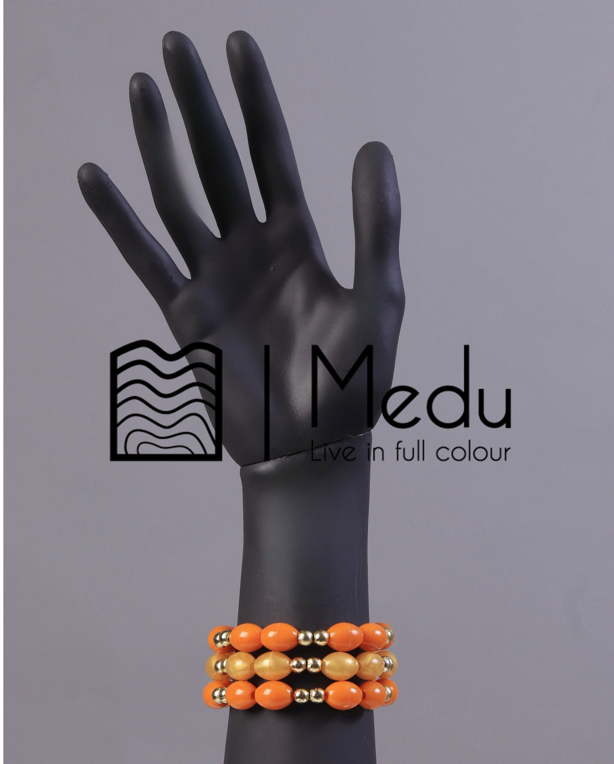 Single Line Beaded Bracelets Orange