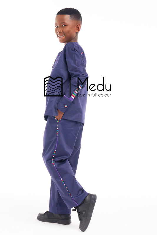 Kiddies Mashudu Shirt And Trousers Set Purple