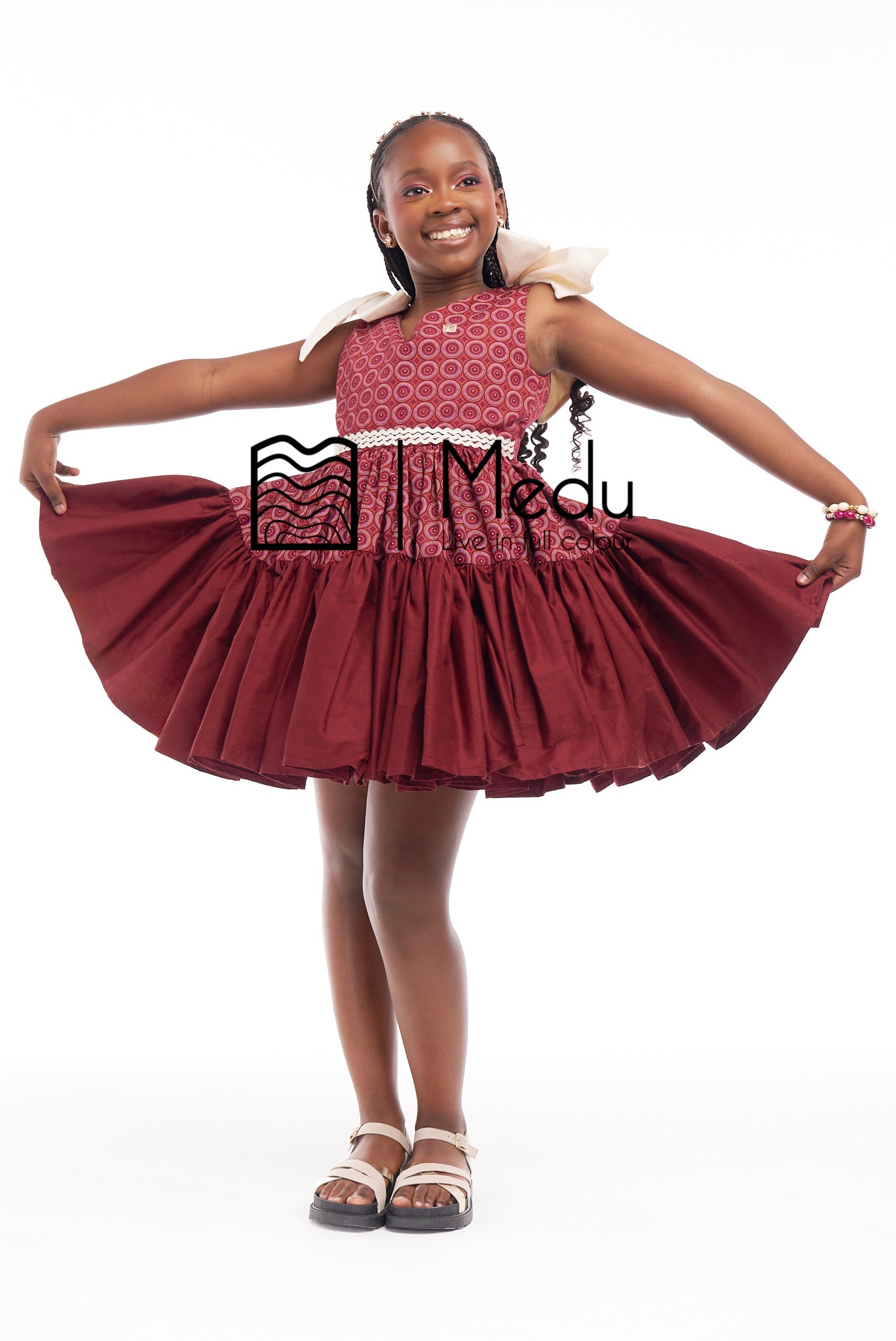 Kiddies Khumo Princess Dress Maroon