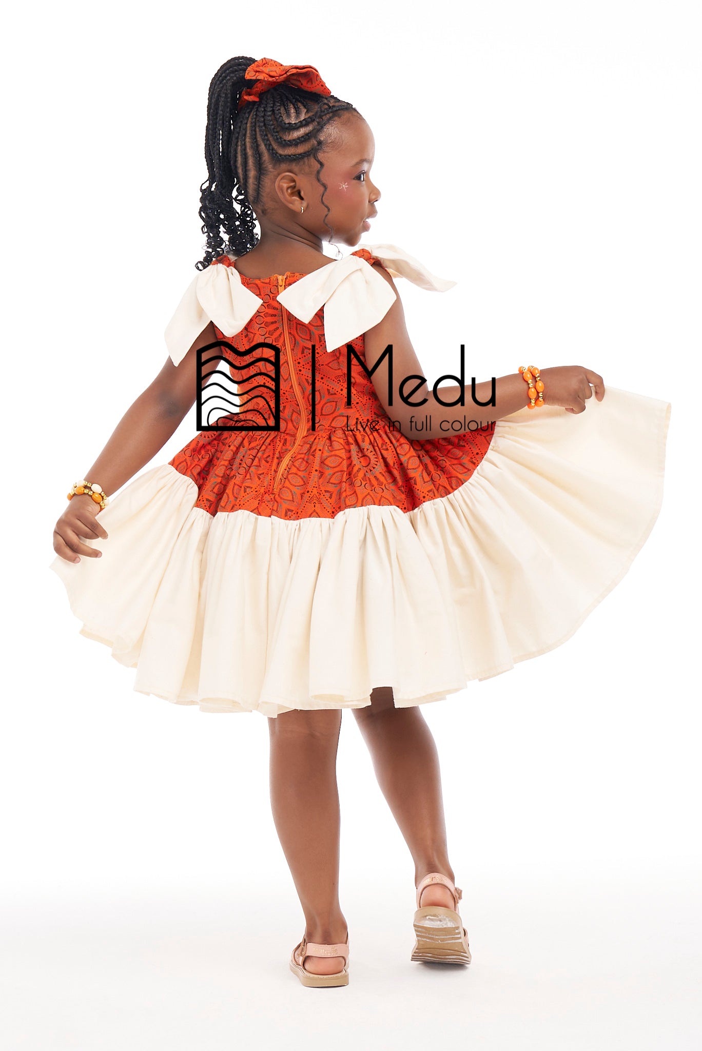 Kiddies Khumo Princess Dress Orange