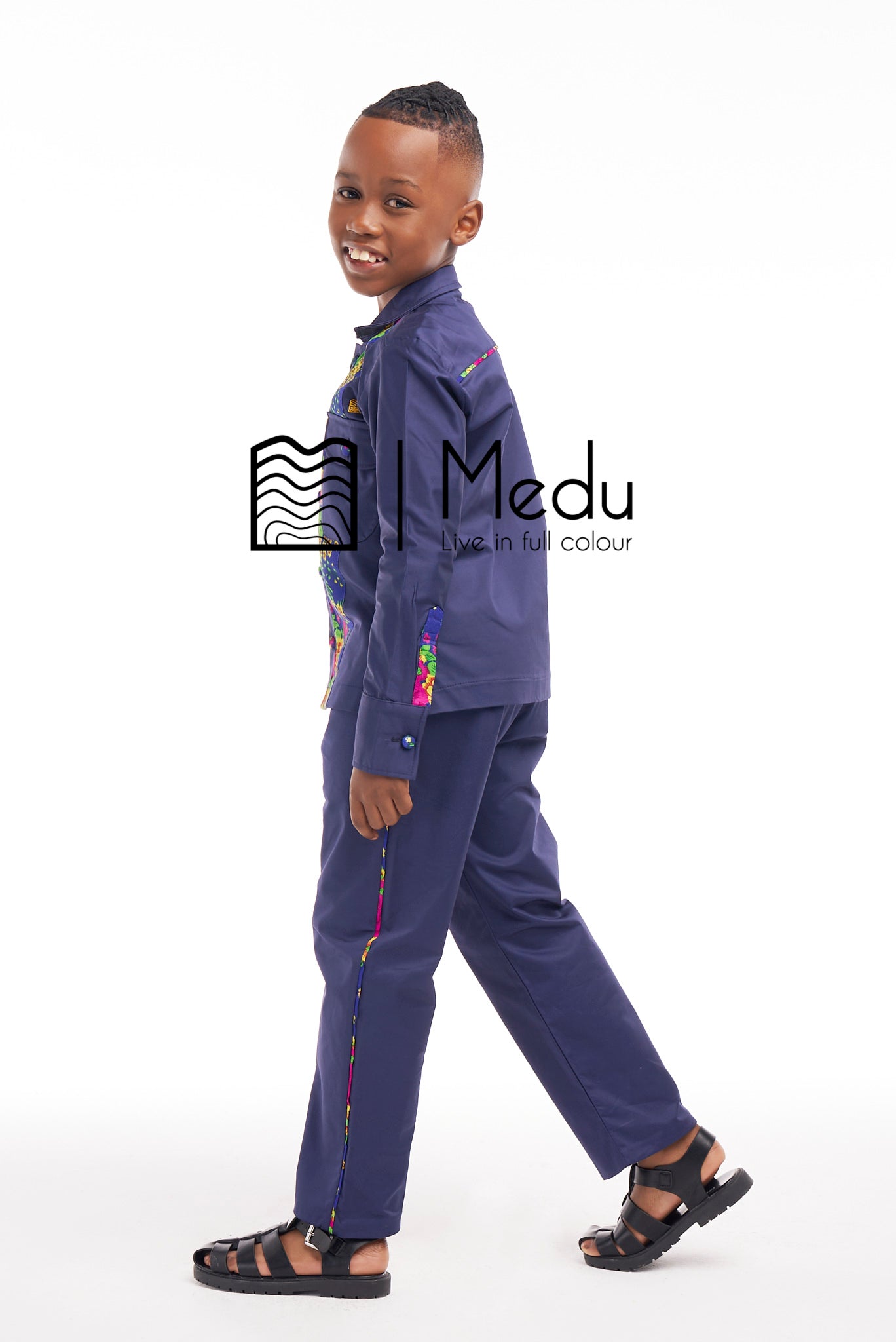 Kiddies Fumani Shirt And Trousers Set Royal Blue