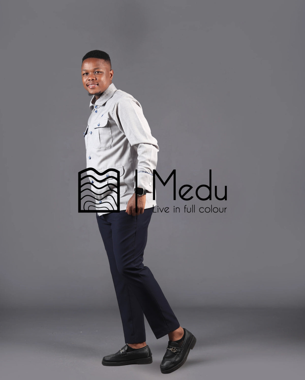 Kwena Luxe Safari Shirt in Grey