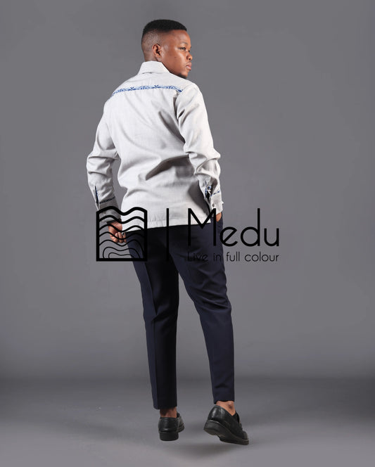 Kwena Luxe Safari Shirt in Grey