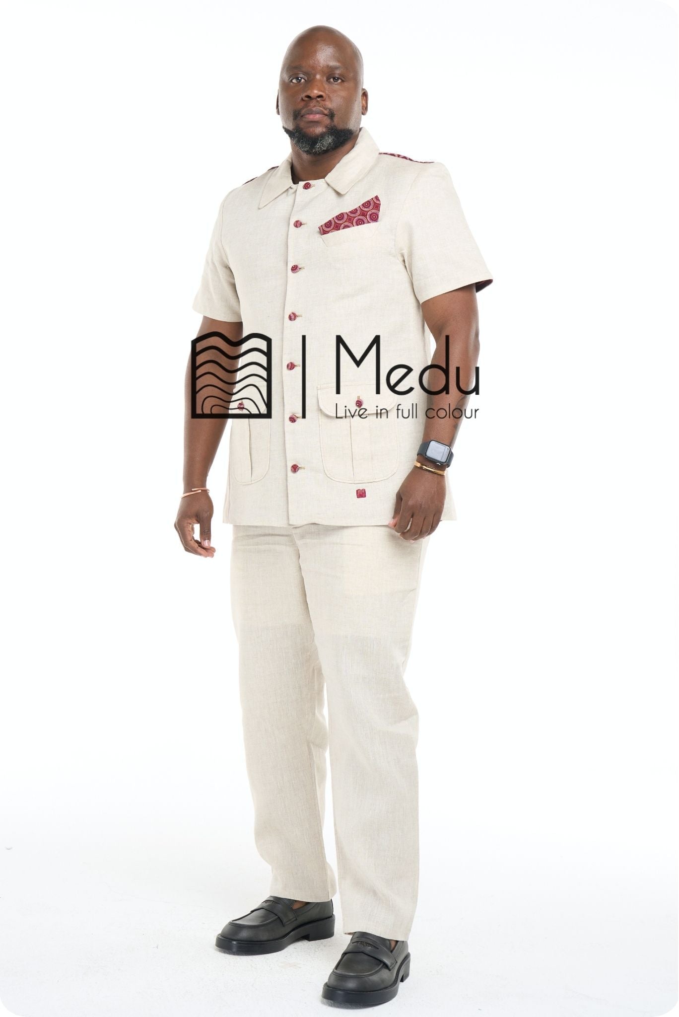 Peba Linen Tailored Overshirt Beige