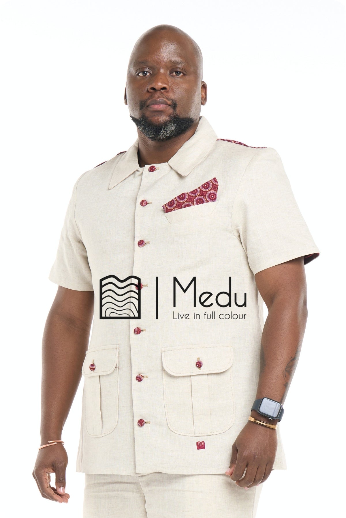 Peba Linen Tailored Overshirt Beige