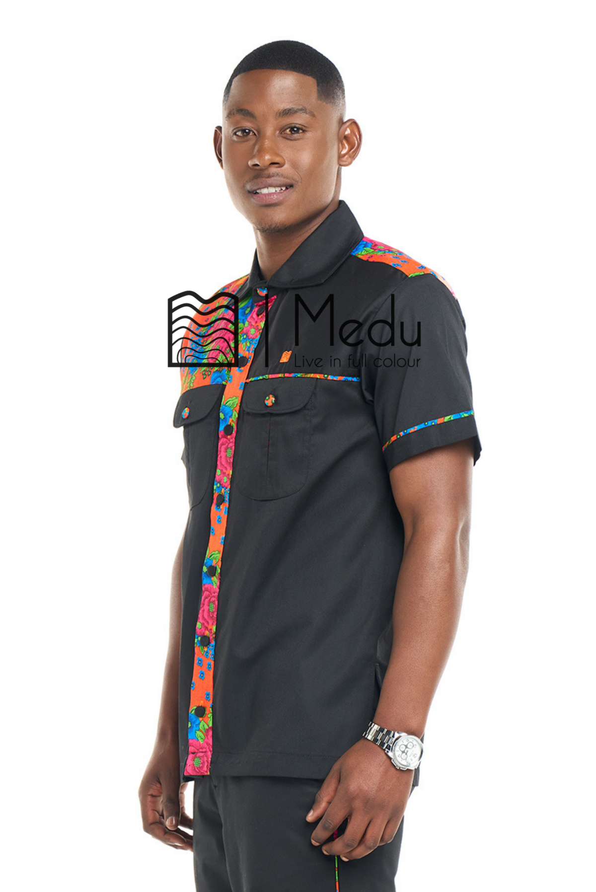 Fumani Shirt Black with Orange