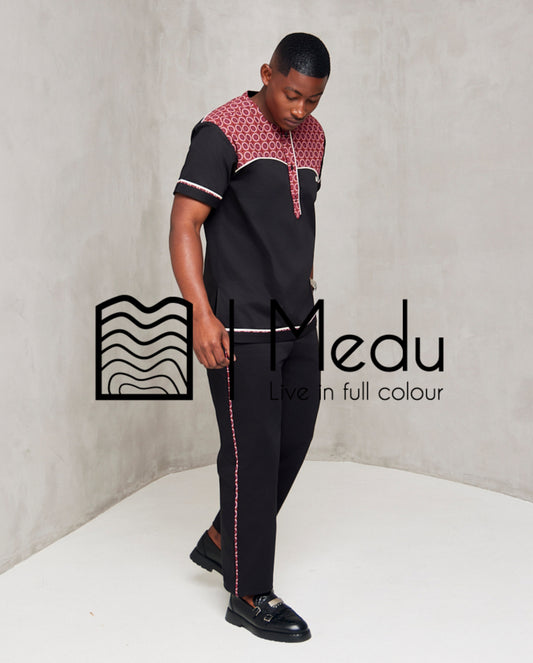 Noko Front Panel Shirt Black