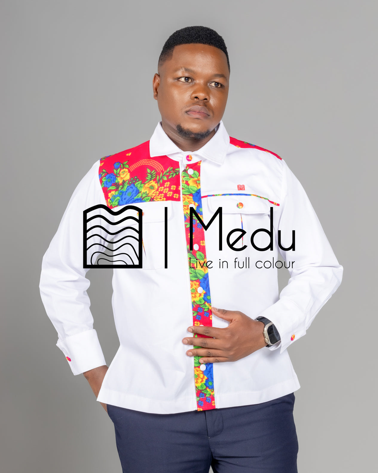 Fumani Shirt White with Ruby Pink