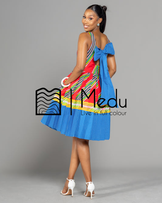 Mufunwa Giant Bow Mid Dress Red