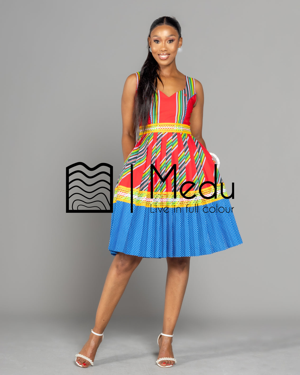 Mufunwa Giant Bow Midi Dress Red