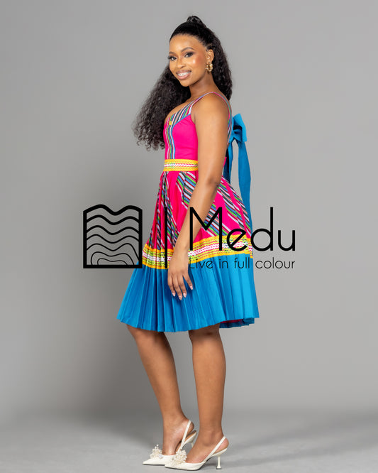 Mufunwa Giant Bow Midi Dress Pink