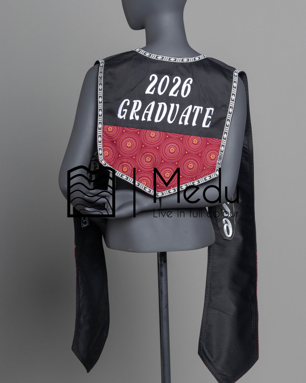 Embroidered Graduation Stole Shweshwe Themed