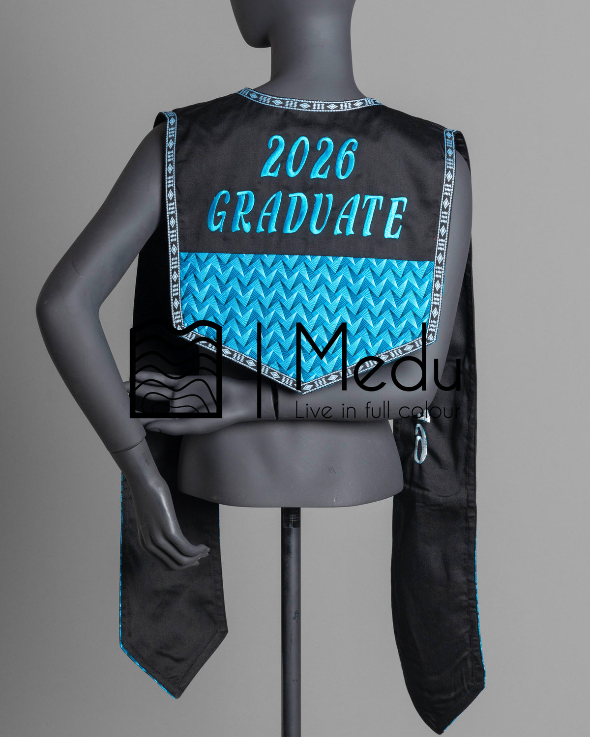 Embroidered Graduation Stole Shweshwe Themed