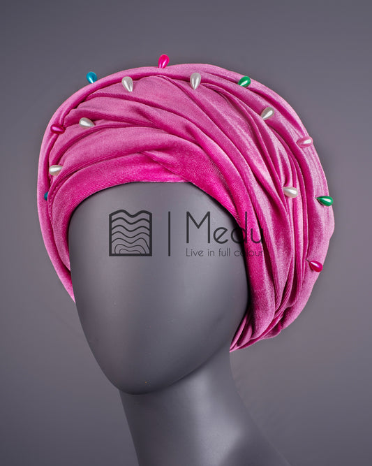 Velvet Headwrap in Pink
