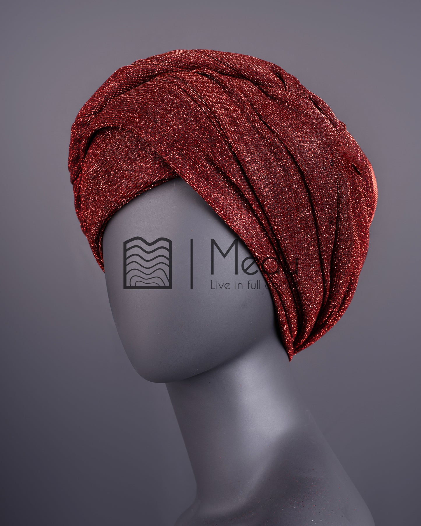 Luxe Bridal Headwrap In Dark Red