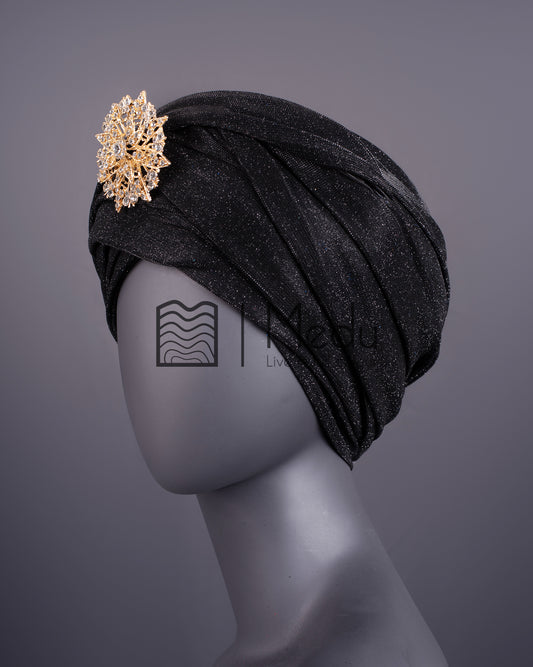 Luxe Bridal Headwrap In Black