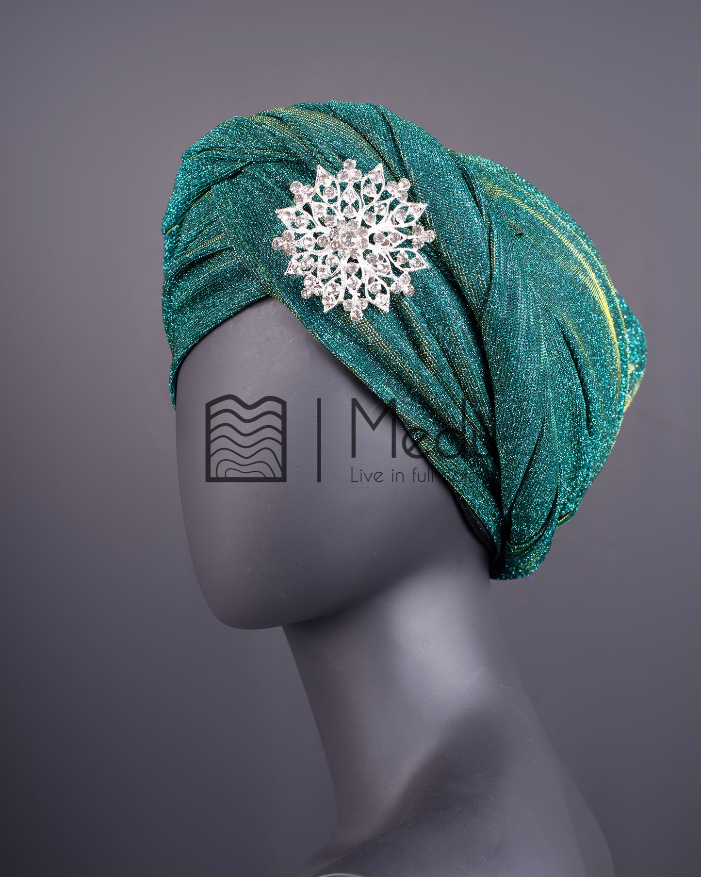 Luxe Bridal Headwrap In Green