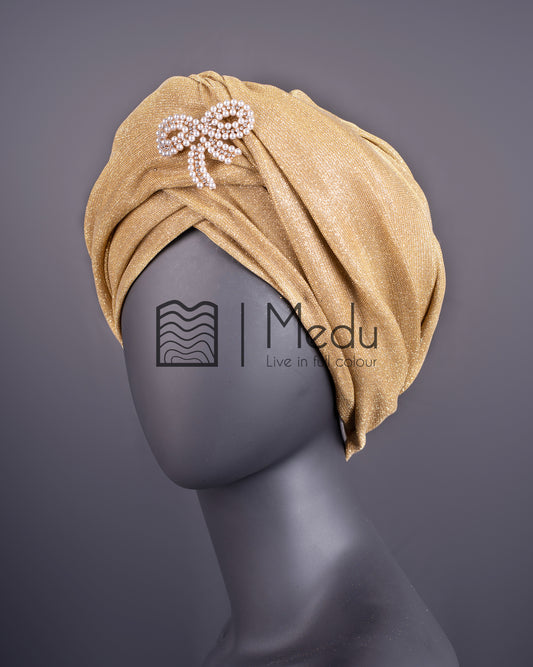 Luxe Bridal Headwrap In Gold