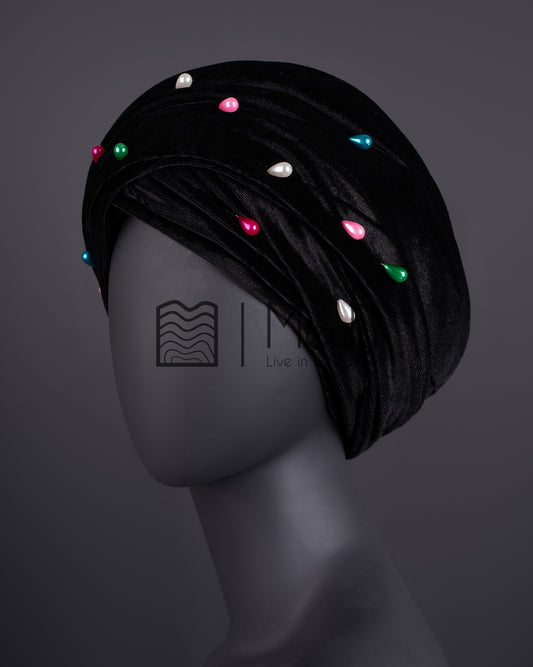 Velvet Headwrap in Black