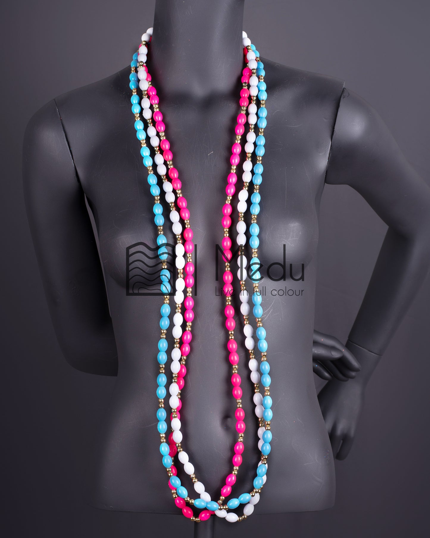 Single line Beads Trimmed with Gold