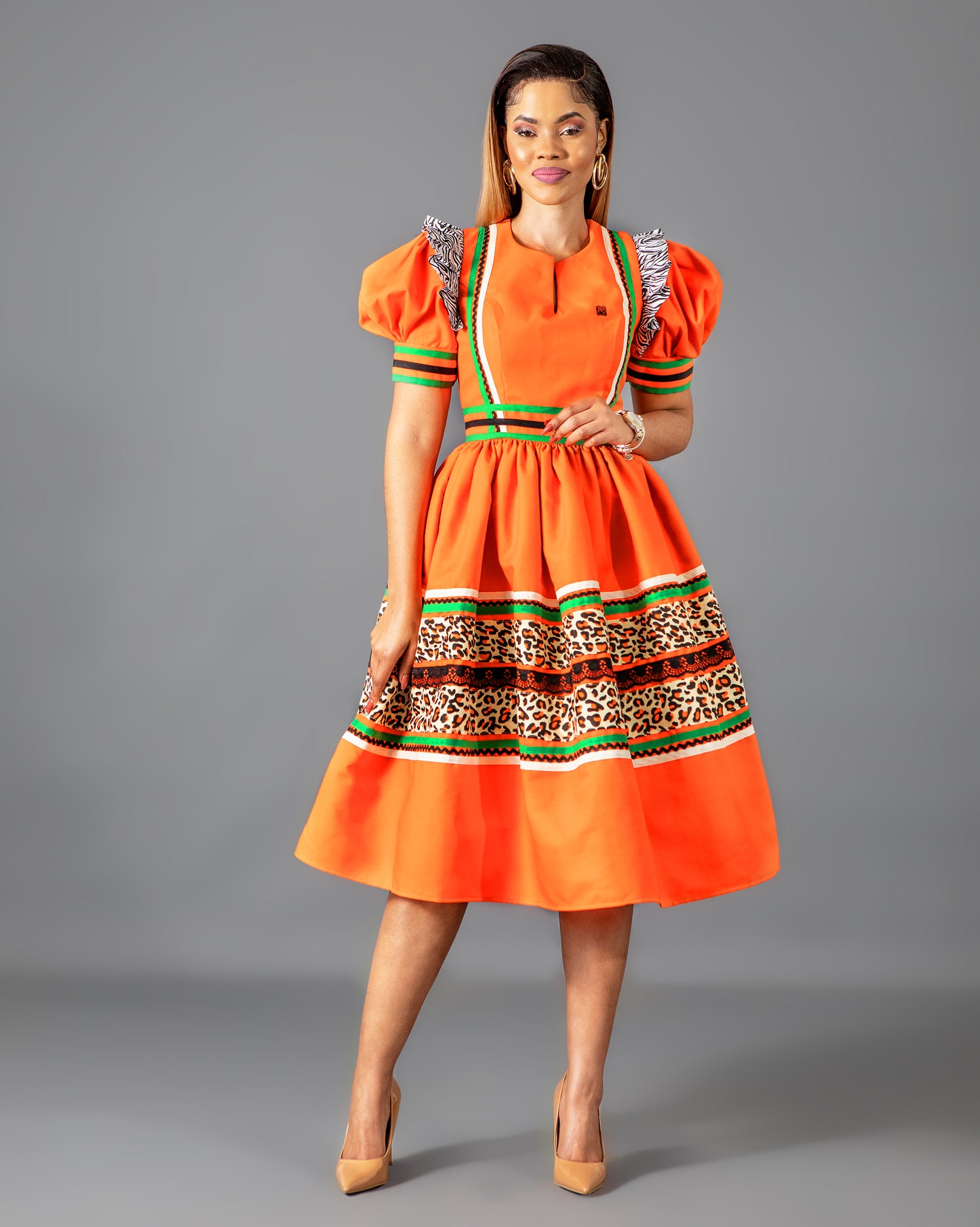 Mapitsi Bespoke Dress in Orange