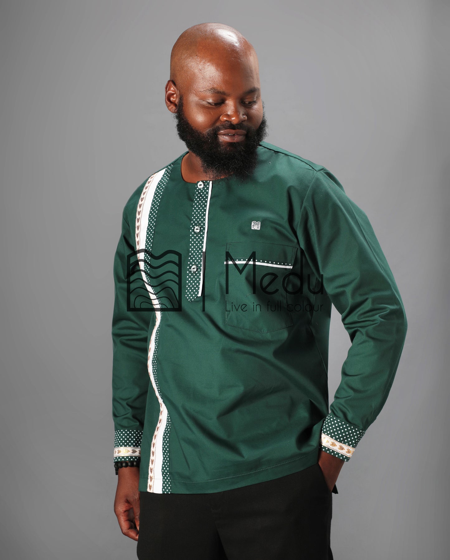 Nape Long Sleeve Shirt in Green