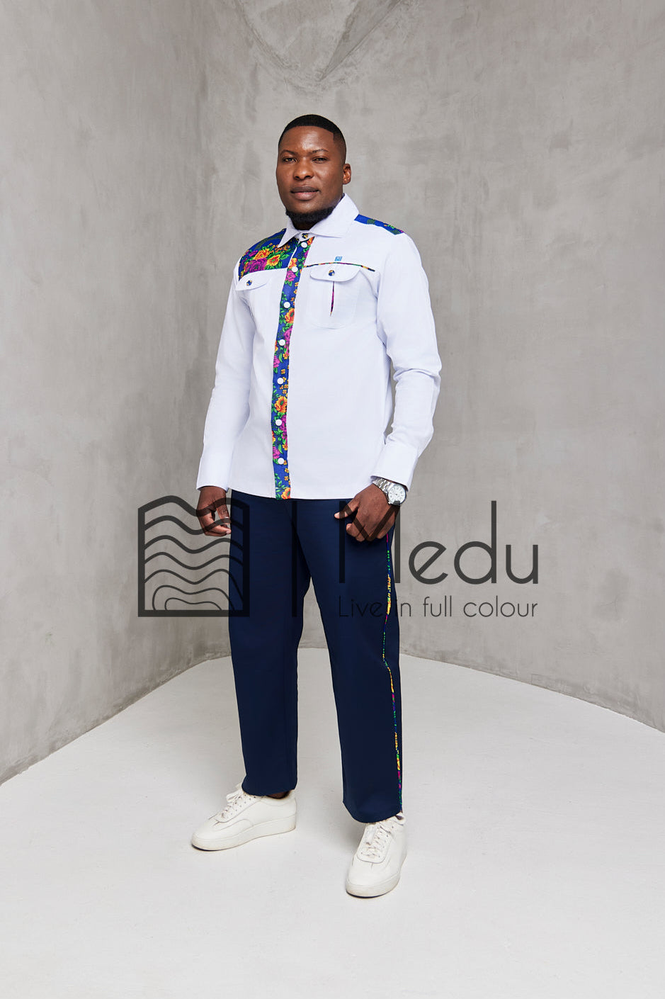 Fumani Shirt White with Royal