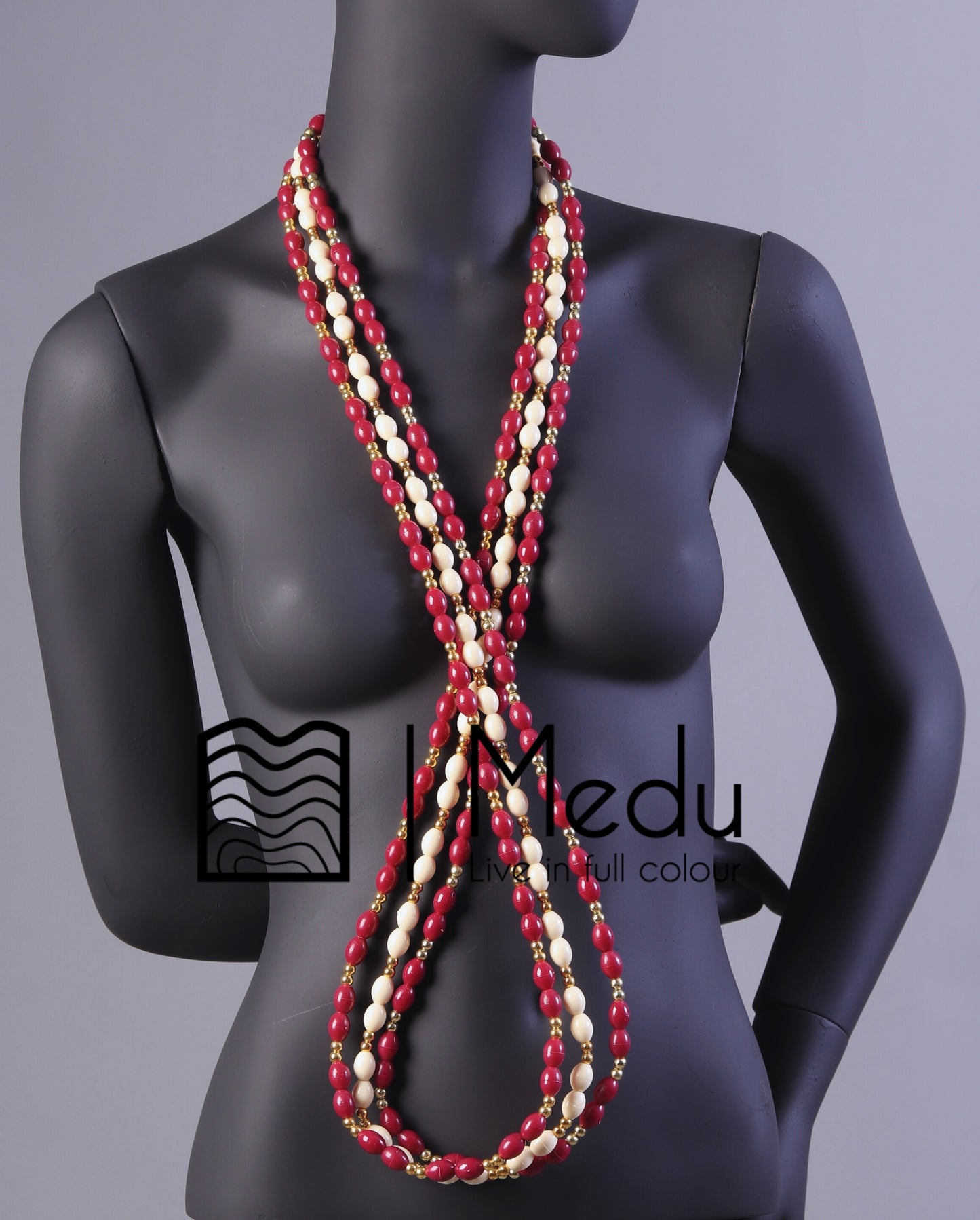 Single line Beads Maroon