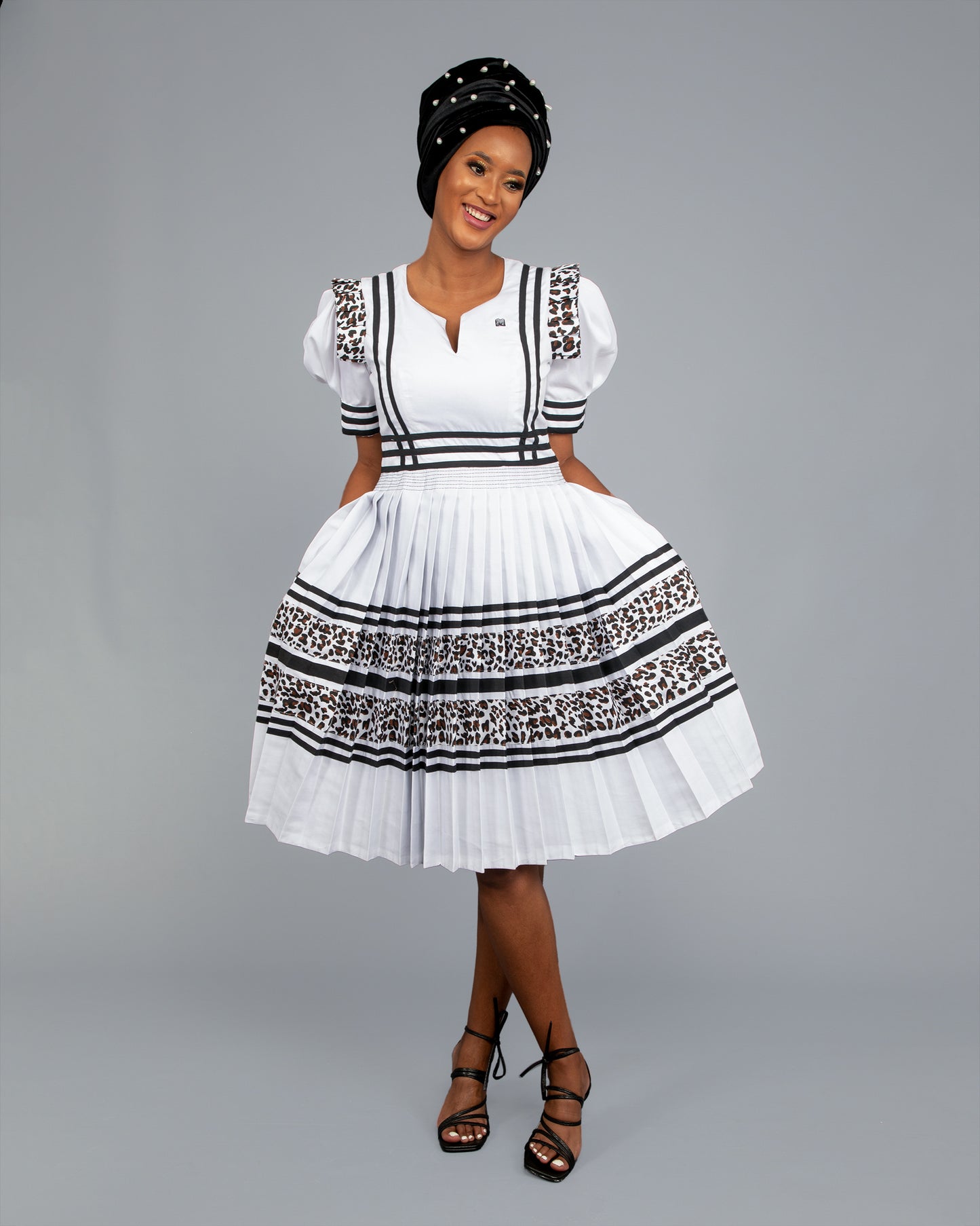 Manaka Bespoke Pleated Dress in White