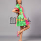 Nare Bespoke Mini Dress Lime & Pink