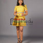 Mmashela Giant bow Mini Dress in Yellow