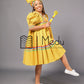 Kwena Pleated Yele Dress In Yellow