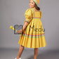 Kwena Pleated Yele Dress In Yellow