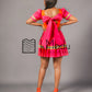 Mmashela Giant bow Mini Dress in Orange & Pink